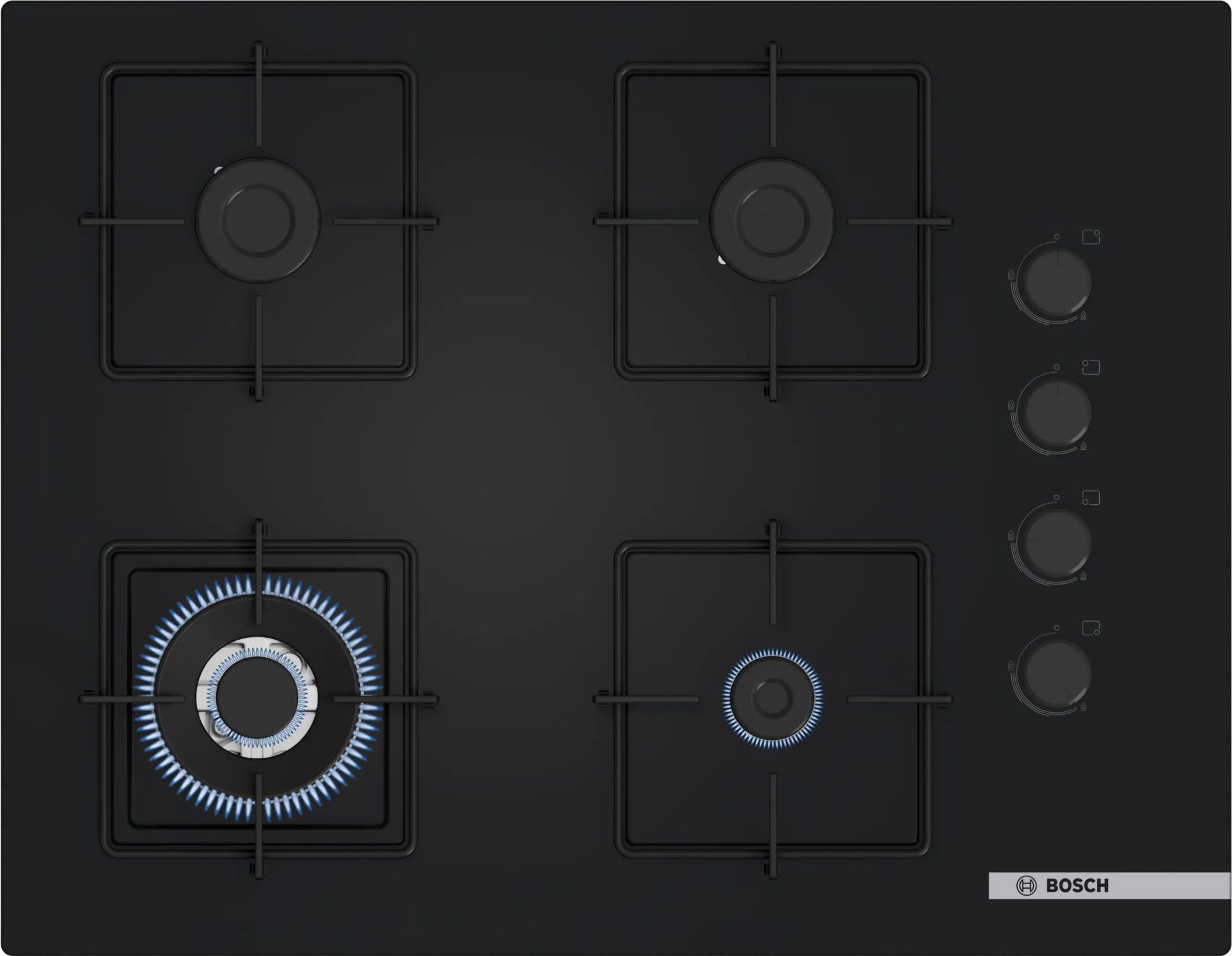 Bosch POH7C6P31O Wok Gözlü Cam Ankastre Ocak Siyah
