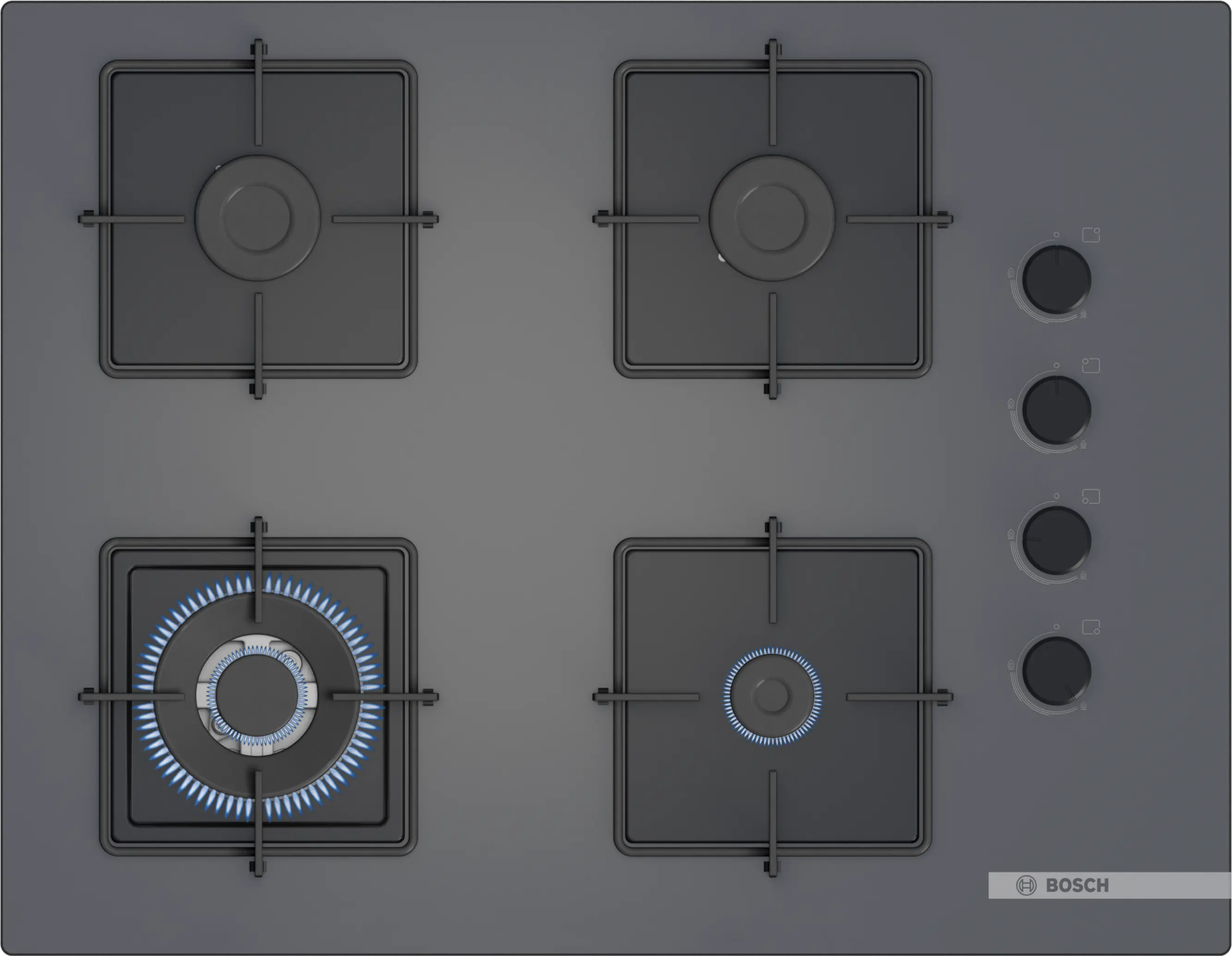 Bosch POH7C9P31O Wok Gözlü Ankastre Ocak Antrasit Gri