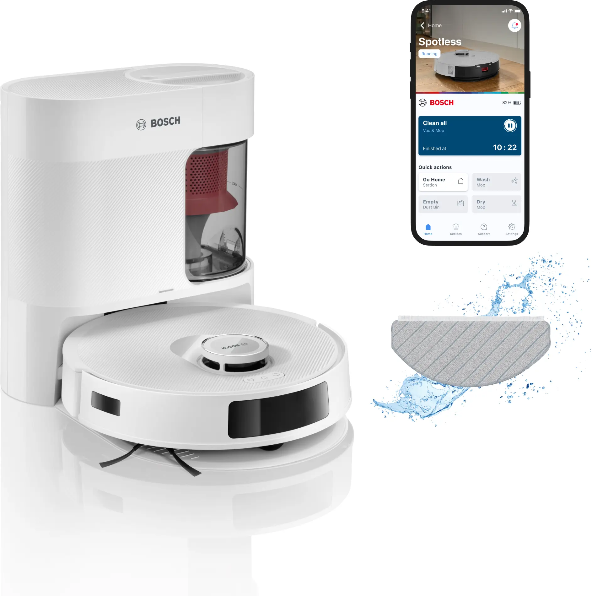 Bosch Spotless Advanced BCRD2W Çöp İstasyonlu Akıllı Robot Süpürge