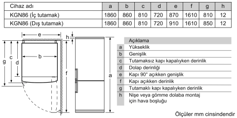 Bosch KGN86CWE0N Kombi No Forst Buzdolabı