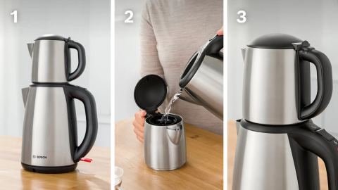 Bosch TTA5883 1800 W Çelik Demlikli Çay Makinesi