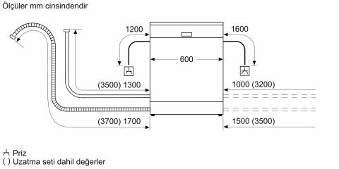 Bosch SMS6EMW70T 8 Programlı Bulaşık Makinesi