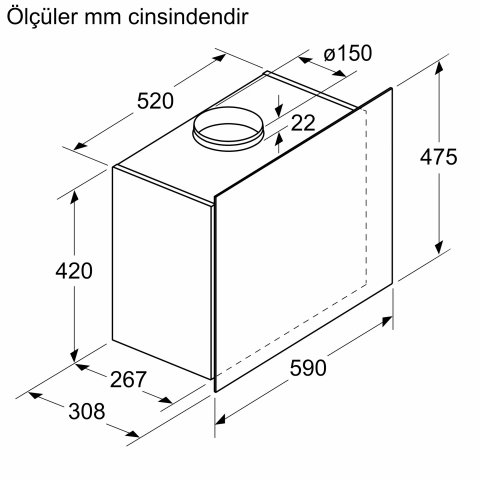Bosch DWF67AK20T Beyaz Duvar Tipi Davlumbaz