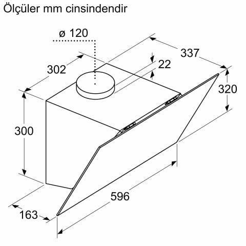 Bosch DWK64PJ60T Siyah Duvar Tipi Ankastre Davlumbaz