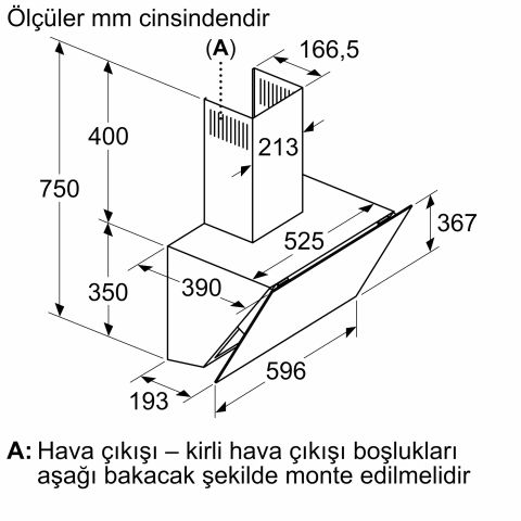 Bosch DWK66PJ60T Siyah Duvar Tipi Davlumbaz