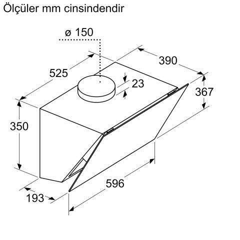 Bosch DWK66PJ60T Siyah Duvar Tipi Davlumbaz