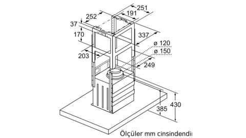 Bosch DIB97IM50 Inox Ada Tipi Davlumbaz