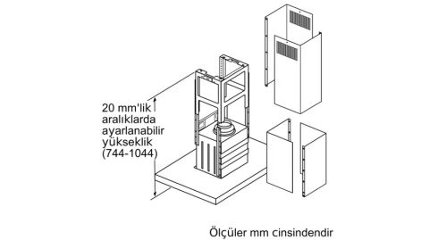 Bosch DIB97IM50 Inox Ada Tipi Davlumbaz
