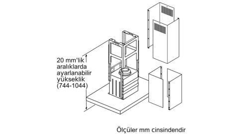 Bosch DIB97IM50 Inox Ada Tipi Davlumbaz