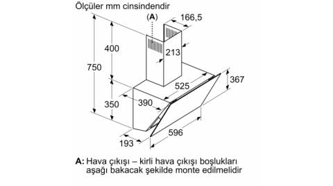 Bosch DWK67PJ60T Siyah Duvar Tipi Davlumbaz