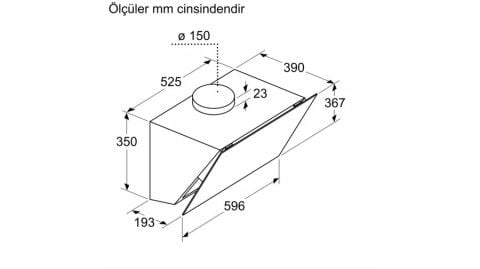 Bosch DWK67PJ60T Siyah Duvar Tipi Davlumbaz