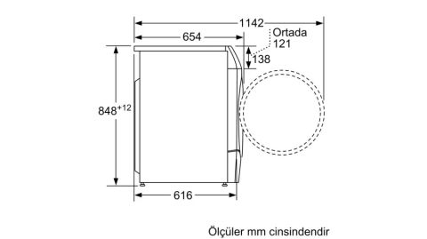 Bosch WNC254A0TR 1400 Devir 10.5 kg / 6 kg Kurutmalı Çamaşır Makinesi