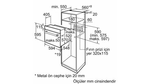 Bosch HBF512BB1T Siyah Ankastre Fırın