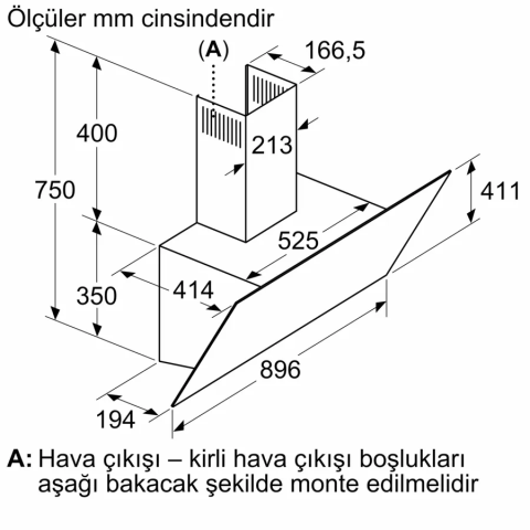 Bosch DWK97PJ60T Siyah Duvar Tipi Davlumbaz