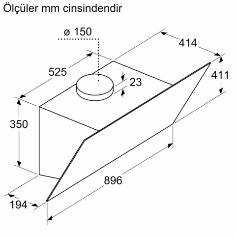 Bosch DWK97PJ70T Antrasit Duvar Tipi Davlumbaz