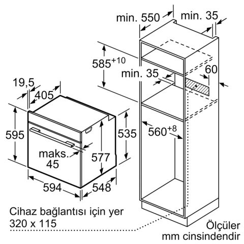 Bosch HUA717BA0T Siyah Ankastre Fırın