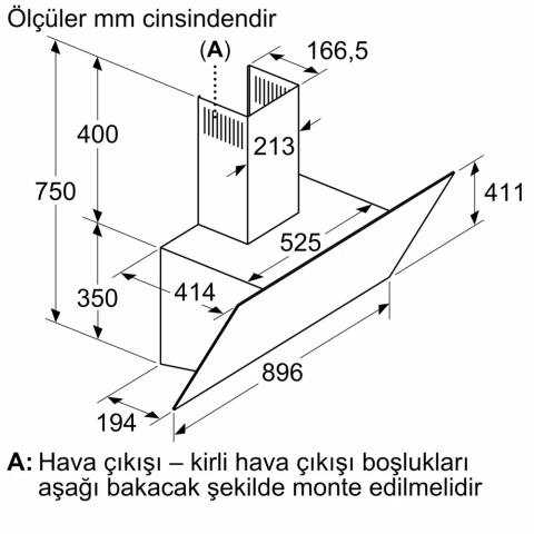 Bosch DWK97PJ20T Beyaz Duvar Tipi Davlumbaz
