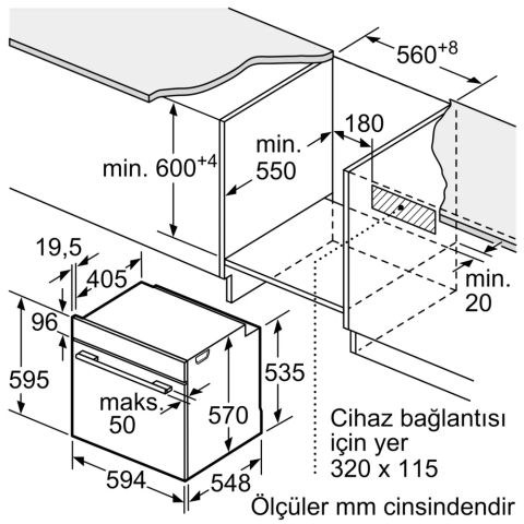 Bosch HJG852YT0T Siyah Ankastre Fırın