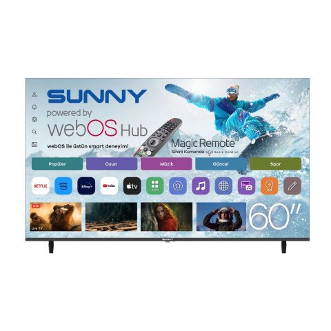 Sunny SN60LEDM-W02M 4K Ultra HD 60'' 152 Ekran Uydu Alıcılı webOS Smart LED TV