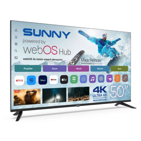 Sunny SN50UPRL-W02M 50'' 127 Ekran Uydu Alıcılı 4K Ultra HD webOS TV