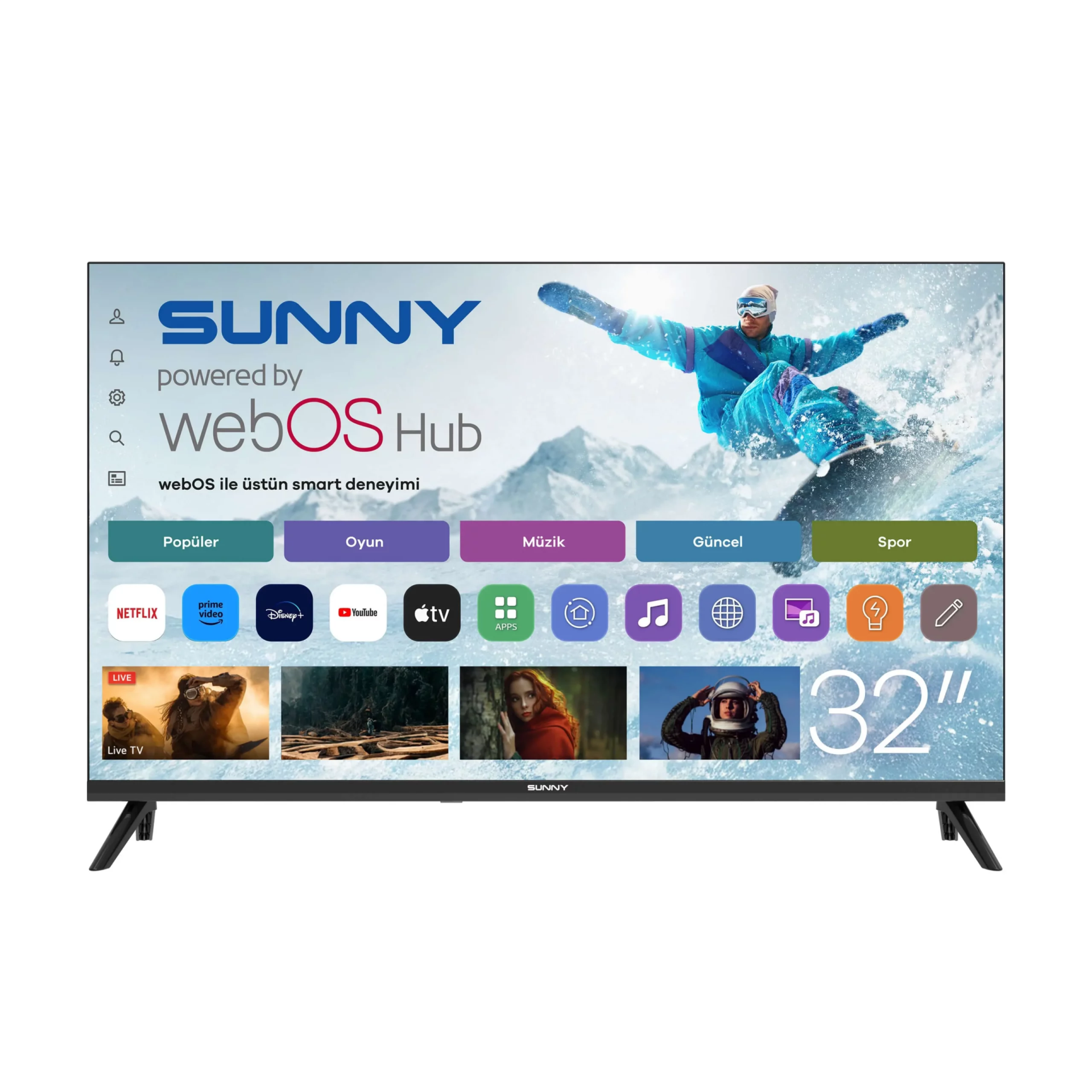 Sunny SN32HMLN HD 32'' 82 Ekran Uydu Alıcılı webOS Smart LED TV