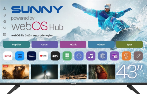 Sunny SN43FMLN-W02S Full HD 43'' 109 Ekran Uydu Alıcılı webOS Smart LED TV